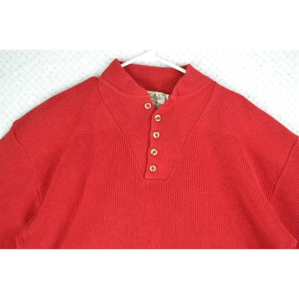 Cabela's Men's Large Tall Red Heavyweight Pullover Sweater VTG